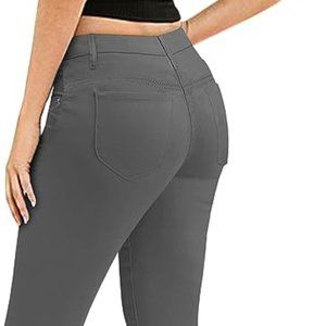 NWT Hybrid & Company Womens Super Stretch Comfy Denim Skinny Jeans,Gunmetal